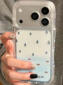 Applicable To Apple 17 Pro Max Phone Case Gilded Snowflake 17 New 17 Pro Protective Cover 16 Transparent 15 Premium Feel 14 Pro Women's PM Full Coverage Anti-Drop Ultra-Thin Beautiful Niche - White - View 9