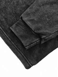 Sudadera de manga larga con cuello redondo para hombre, con estampado retro de calaveras y alas, lavada y desgastada, duradera y lavable a máquina, cómoda, transpirable y elegante, adecuada para ambientes urbanos, modernos, retro y casuales. - Negro - Ver 3