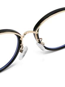 1 Pair Metal TR Frame Oval Fashionable Non-Prescription Glasses - A - View 6