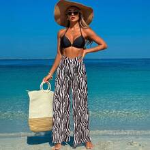 New 2026 Swimsuits For Adult Women, Three-Piece Hot Spring Bathing Suit, Bikini Bathing Suit. - 黑+黑條套裝 - 查看 12