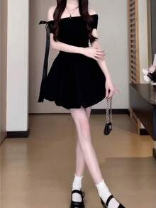 Women Midi Dresses - Black - View 8
