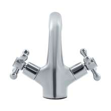 YUNRUX Retro Bathroom Faucet, Two-Handle Bathroom Faucet, Washbasin Faucet With Two Handles - Silver - View 8