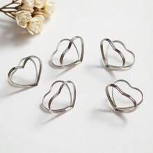 20 piezas Clips metálicos con forma de corazón plateados - Corazón de Plata - Ver 2