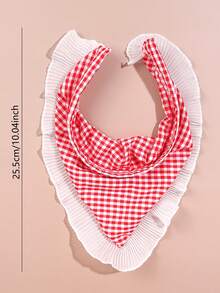 1pc Plaid Headband, Triangular Scarf Headwrap, French Country Style Lace Decor Casual Headband, Suitable For Various Occasions, Hair Band, Hair Scrunchie, Gift For Teenagers - Multicolor - View 6