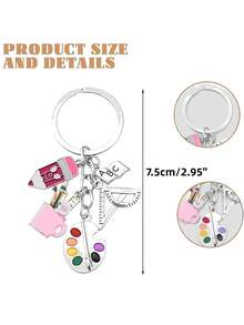 1pc Back To School Gifts For Pencil Ruler Book Art Palette Keychain For Boys Girls Birthday Christmas Gifts For Teacher Students Tote Bags Keychain - Multicolor - View 4