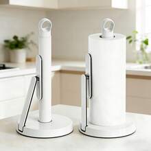 VITSCAN Heavy-Duty Stainless Steel Paper Towel Holder With Tension Arm – Easy One-Handed Tear, Modern Standing Countertop Dispenser For Kitchen, Holds All Paper Towel Rolls - Silver - View 13