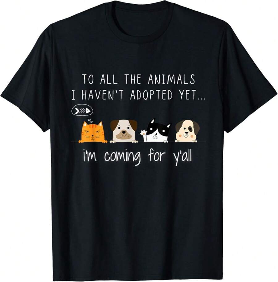 Adozione di animali divertenti _ T-shirt regalo adozione di animali carini - nero - Visualizzare 1