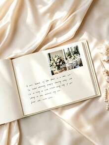 Personalized Wedding With Nner Pages, Featuring A Simple And Elegant White Floral Wedding Guestbook And Photo Album. - Multicolor - View 3