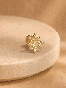 EleRunis 1 Peça Joia Fina de Uso Diário em Prata Esterlina 925 com Desenho Espiralado de Estrela para Cartilagem, Hélice, Piercing Rosqueado, para Casamento, Festa, Noivado, Aniversário, Dia dos Namorados - Dourado - Visão 4