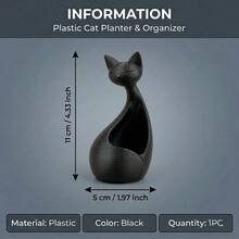 Maceta suculenta con forma de gato linda, contenedor de almacenamiento adecuado para artículos decorativos, joyas, bolígrafos, etc. Decoración de escritorio y alféizar de ventana - A - Ver 14