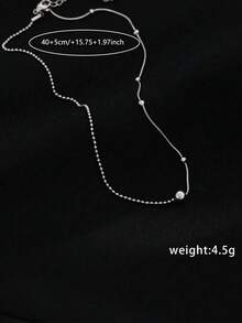Nooxian Minimalist Chain Necklace - Silver 2 - View 5