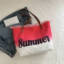 Bolso de mano moderno y versátil para mujer, estilo casual elegante con un toque de alta gama, bolso de hombro estiloso ideal para ir de compras, nuevo bolso de playa con borlas de gran capacidad 2026, bolso de hombro para mujer, bolso casual popular para mujer este año. - Rosa - Ver 10