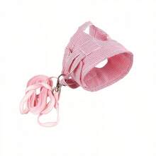 Plaid Pet Harness With Leash, Comfortable 4-Leg Suspender Design, Suitable For Ferrets, Rabbits, Hedgehogs And Guinea Pigs, Spring/Summer - Multicolor - View 9