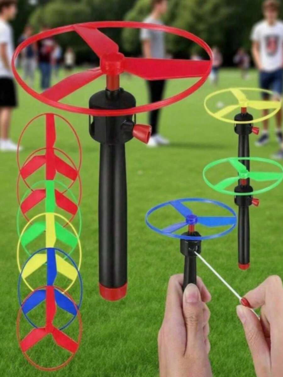 1/3/5pcs Random Color Plastic Streamer Flying Disc, Outdoor Toy, Launcher, Christmas/Valentine's Day/Mother's Day/Father's Day/Eid/Spring Festival/April/Back To School/Party Favor, Stress Relief, Indoor/Outdoor Use (Random Color) - Multicolor - View 1