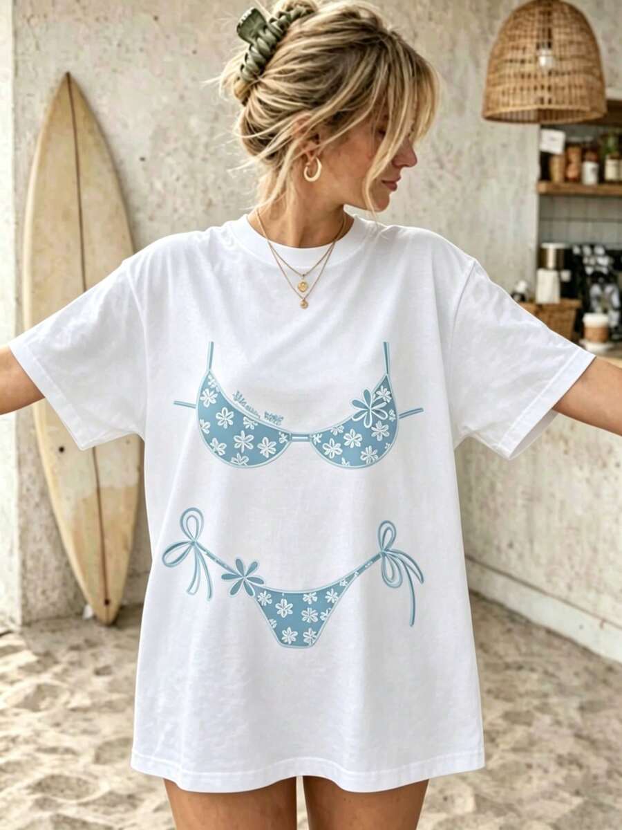 Coastal Bachelorette Shirts Last Toast On The Coast Bachelorette Bikinis And Martinis Last Splash Seashells And Wedding Bells - 白色 - 查看 1