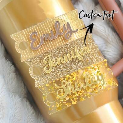 Custom Acrylic Water Cup Name Tags, Personalized Name Cup Charms, Suitable For Water Cup Decorations, Cup Accessories, Mugs, Anti-Lost Name Tags