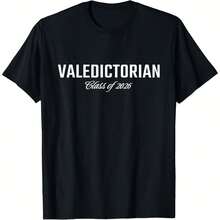 Valedictorian 2026 Minimalist T-Shirt - 黑色 - 查看 1