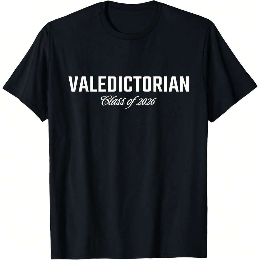 Valedictorian 2026 Minimalist T-Shirt - 黑色 - 查看 1