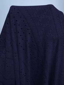 Nuevo 2026  Nuevo vestido mini de verano de ajuste ceñido con nudo delantero, de punto jacquard de crema de mantequilla sexy para mujeres - Azul marino - Ver 3