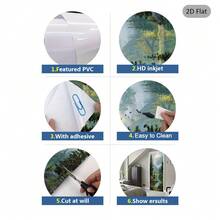1/2 buah Stiker Pintu Pemandangan Gunung & Danau, Stiker Dinding Perekat Mandiri yang Dapat Dilepas - Stiker Pemandangan Pegunungan Tinggi - Stiker Pintu & Dinding Modis, Dekorasi Pintu Modern - Lukisan Pintu Retro - A - View 9