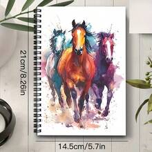 1 Amor Ecuestre: Diario del Entusiasta Ecuestre y Cuaderno Rayado para Artistas - Cuaderno con Encuadernación en Espiral, Regalo para Amantes de la Equitación, Entusiastas de la Equitación, Escritores - Encuadernación en Espiral Resistente, Adecuado para Uso Diario y Ocasiones Especiales, Útiles Escolares - caballo - Ver 9