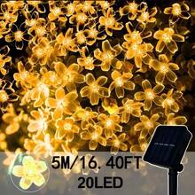 1pc 5m/7m/12m/20m/50m/100m LED Solar Powered Flower Fairy String Lights, 8 Modes, Waterproof, For Outdoor Party, Garden, Patio Decor - Solar-powered Cherry Blossom String Lights - View 8