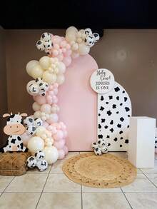 25/50 Stücke Rosa Creme Beige Weiß Latex Ballon Set mit Spirale für Kuh-Muster, Cowgirl, Western, Bauernhof Thema Geburtstag, Hochzeit, Baby Shower Party Dekoration - mehrfarbig - Übersicht 9