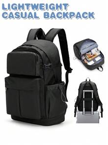Mochila para portátil de gran capacidad, mochila de viaje casual con múltiples compartimentos, cabe portátiles de 15.6 pulgadas, mochilas escolares para estudiantes de secundaria, mochila de negocios ligera, impermeable y a prueba de golpes, con correas de hombro ergonómicas y acolchadas transpirables - Multicolor - Ver 11