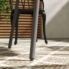 طاولة حديقة من الصلب 80 * 80 * 74 سم، طاولة بوفيه مقاومة للطقس بإطار من الصلب، مانعة للانزلاق، طاولة تخييم ل- 4 أشخاص، طاولة شرفة، طاولة حديقة، طاولة طعام خارجية للحديقة والشرفة والرواق، رمادي - رمادي - مشاهدة 7