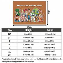Disney  Toy Story Tapestry With Full Character Squad And "Never Stop Taking Risks" Quote Print No-Hole Backdrop, Perfect For Parties, Camping, Home Decor, Scene Setup And Gathering Displays - 0 - View 5