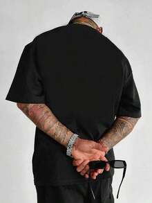 Camiseta de Manga Corta con Estampado Numérico 67, Estilo Casual Urbano para Hombre, Nueva Llegada Verano 2026, para Regalos Diarios, Adecuada para el Verano - Negro - Ver 2