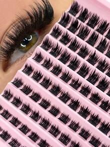Sibeuna 100 Pcs D Curl False Eyelashes,Thick Type, Creating A Natural And Dense DIY Eyelash Effect,For Daily Life&Dating&Party&Music Festival Makeup,Eyelash Clusters,Fake Eyelashes,Cluster Lashes,Individual Lash,Eyelash Extensions - D - View 2