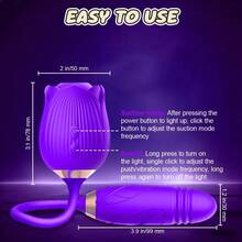 RUIJU 2026 New 3-In-1 Rose Flower Shape Toy Vibrator, Rose Sex Toy With Thrusting G-Spot Vibrators & 10 Sucking Modes For Clitoral And Nipple Stimulation, Anal Double-Ended Dildos, Adult Sex Toys, Romantic Intimate New Year's Gift, Christmas Gifts - 顏色9 - 查看 3