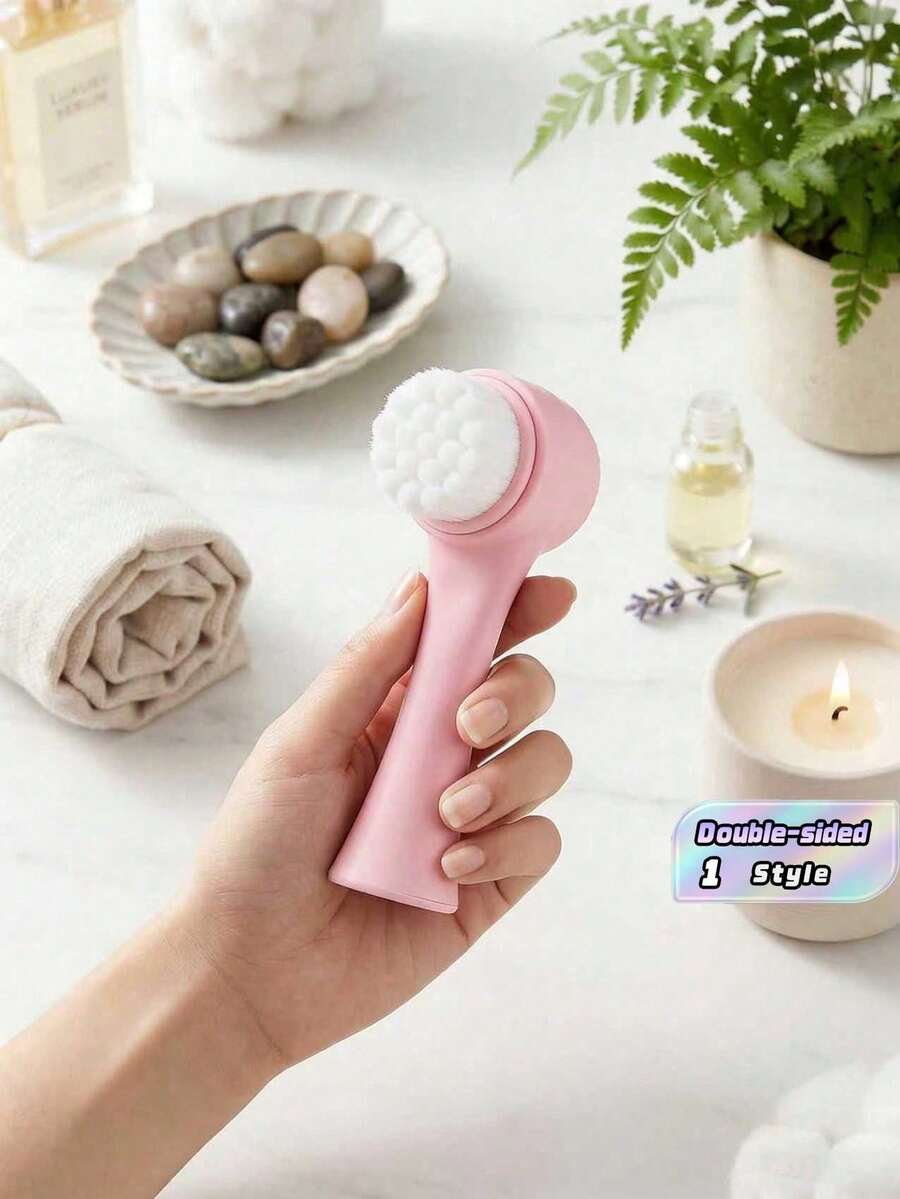 1/3pcs Multi-Color Dual-Head Silicone Facial Cleansing Brush, Gentle Exfoliating And Massaging, Soft Double-Sided Bristles Suitable For All Skin Types, Perfect Skincare Cleansing Gift For Girlfriend - Multicolor - View 1