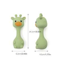 1pc Silicone Rattle Toy, Giraffe Shaped Shaker Toy, Christmas, Halloween, Thanksgiving Gift - Multicolor - View 3