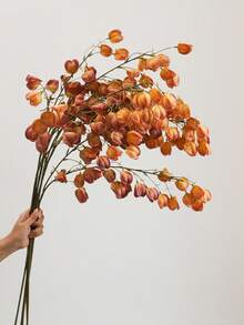 1pc Artificial Physalis Pod Artificial Lantern Spray Faux Chinese Japnese Lantern Branch 38inch Fake Fall Plant For Autumn Home Aesthetic Decor Festival Thanksgiving Decorations - Multicolor - View 11