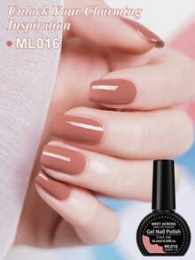 MEET ACROSS 1瓶 10.3ml 裸色凝膠指甲油，不含HEMA和TPO，半永久可卸除UV凝膠指甲油，適合夏季美甲，持久顯色，無鉛，可用於DIY美甲設計、裝飾用途，美甲沙龍與居家美甲用品 - 粉色 - 查看 2