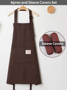 1pc Striped Pattern Chef Apron, Adjustable, Fashionable, With Pockets - Ideal For Chefs, BBQ Enthusiasts, And Barbers. - Multicolor - View 19