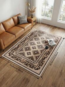 1pc Dark Rhombus Living Room Rug, Suitable For Kitchen, Dining Room, Bedroom, Room Holiday Decor, Indoor/Outdoor, Office, Lobby, Anti-Slip Doormat, Bathroom Rug, Hallway, Study Gaming Area Rug - Multicolor - View 21