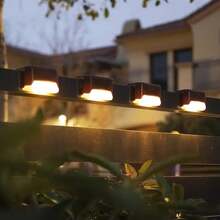 16 Packs Outdoor Solar Deck Lights, Waterproof Outdoor Decorate Lights, Solar Garden Lights, Outdoor Fence Lights, Solar Step Lights, Warm LED Lights, For Outdoor Stairs, Step, Fence, Garden, Balcony, Yard, Patio, And Pathway - Brown Shell - View 15