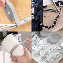 10M可重複使用電纜整理帶，柔軟可伸縮線材管理束線帶，可自由裁剪數據線電源線固定膠帶 - 彩色 - 查看 2