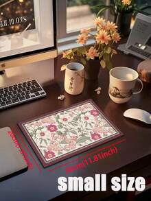 1pc Soft Rubber Water-Absorbing Kitchen Mat, 3.5mm Thick Absorbent Rug For Large Or Small Area, Vintage French Floral Design Silicone Rug With Retro Handpainted Flowers On Beige Background, Accented By Burgundy Geometric Borders, White And Pink Blooms With Green Leaves, Delicate And Pastoral For Room Decor - Multicolor - View 18
