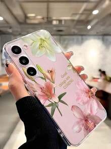 1 Piece Soft Phone Case With White Lily Flower And Butterfly, Compatible With Huawei Honor, , Galaxy A04e/12/A13/A14/A34/A50/A52/A53/A54/S21/S22/S23/S24/S25/S25Ultra, 6A/7A/8A, 12T/13T, International Version, Not Domestic Version, Spring Gift - 透明 3 - 查看 7