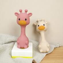 1pc Silicone Rattle Toy, Giraffe Shaped Shaker Toy, Christmas, Halloween, Thanksgiving Gift - Multicolor - View 7