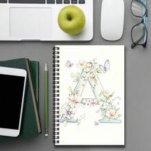 1pc Floral & Butterfly Spiral Notebook, Ideal For Work, Study, Graduation Gift, Birthday Present, Diary, Daily Planner, Minimalist Design, Comfortable Writing, Suitable For Various Occasions - A - View 3