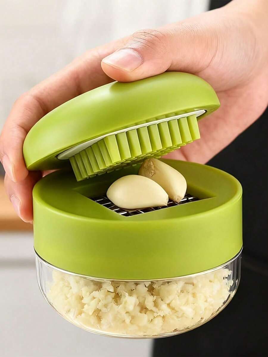 1 buah Alat Penekan dan Penggiling Bawang Putih Manual - Alat Dapur, Cocok untuk Mencincang, Mengiris, dan Menggiling, untuk Penggunaan di Rumah, Restoran, dan Luar Ruangan, Desain Genggam Portabel, Terbuat dari Plastik dan Penggiling Siung Bawang Putih, Aksesori Dapur - MultiWarna - View 1