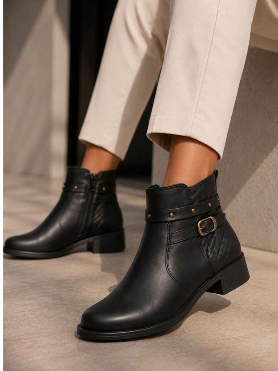 Dahazzi Women's Ankle Boot, Super Comfortable, Short Shaft, Low Heel, SCH11300, Black - màu đen - Xem 1