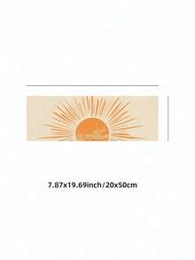 1件無框長款波希米亞風暖橘色復古陽光圖案窄幅帆布現代抽象牆面藝術裝飾，適用於客廳、臥室、宿舍 - 旭日 - 查看 10