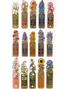 5/15pcs Vintage Floral Inspirational Bookmark Collection, Van Gogh Creative Aesthetic Bookmarks Page Markers, Stationery, Student Supplies Book Accessories Teacher Supplies School Supplies Can Be Used As Decorative Accessories Suitable For Reading Enthusiasts, Book Decoration, Cultural Creative Gifts, Reading Sharing Party Gifts, Party, Teacher's Day Gifts Birthday Gifts Bookish Things - Flower Bookmarks - View 14