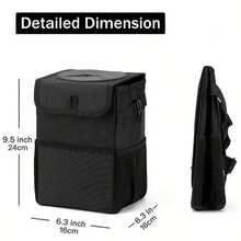 1pc Portable Car Trash Can With Lid, Waterproof Leak-Proof Car Garbage Can, Multi-Purpose Car Organizer, Suitable For All Vehicle Types - A - View 8
